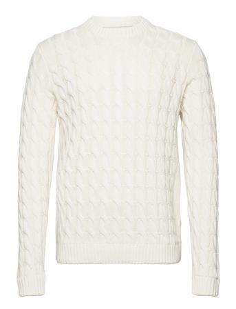 Onskicker Life Reg 3 Cable Crew Knit White ONLY & SONS