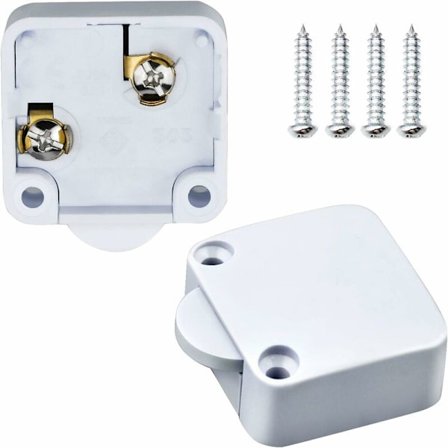 2-delt dørskabskontakt Automatisk lyskontakt til skabe, Hvid