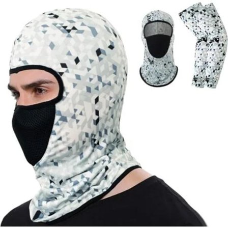 {PL}Balaclava ansiktsmaske for ridning - UV-beskyttende kjølende halsduk med armbeskyttelse i issilke for menn/kvinner