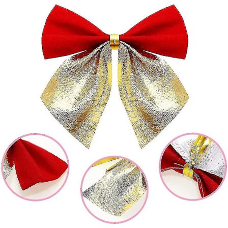 Jul Guld Rosett Jul Rosetter Utomhus Små Jul Glitter Rosett Jul Dekorationer Med Rosett Tyg Jul Rosett 96 Stycken Jul Dekorationer