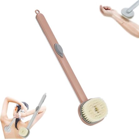Långt Handtag Bad Massage Rengöringsborste, Multifunktionell Mjuk Borstryggborste Med Duschgel Förvaringsspår