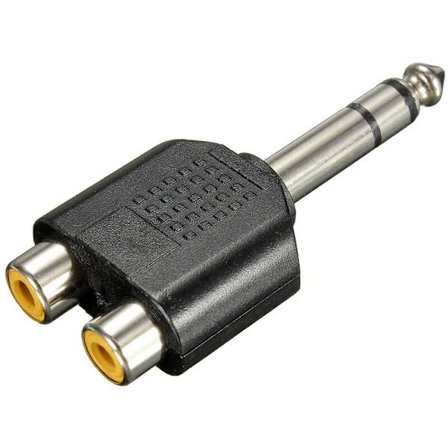 6,35 mm lydadapterkonverter 1/4 tommers hann til stereo dobbel RCA Y-splitter