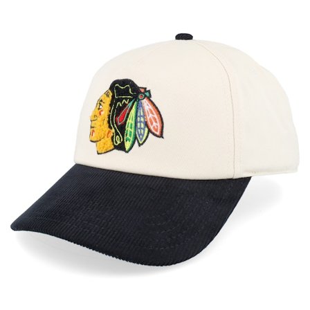 American Needle - NHL White adjustable Czapka Z Daszkiem - Chicago Blackhawks Burnett Cream/Black Adjustable @ Hatstore