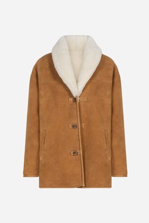 CAMILLA PIHL - Melli Shearling Jacket - Camel Suede - 34/36