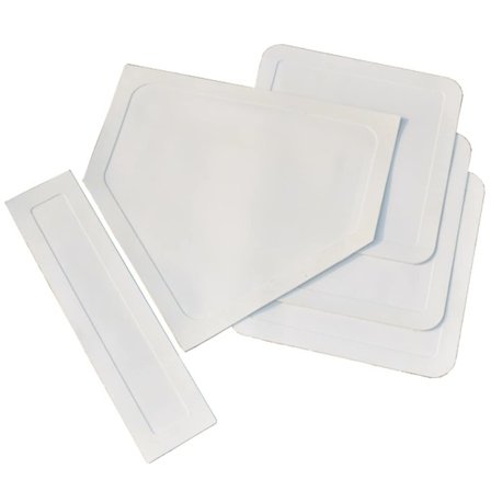 Baseball og softball gummibase sæt med 5, kastede ned kickball heavy duty gummibase med bundkonstruktion feltværktøjer sportsøvelse hjemmeplade