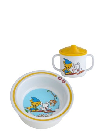 Rätt Start Bamse, Bowl And Cup, Yellow - Yellow - ONE SIZE
