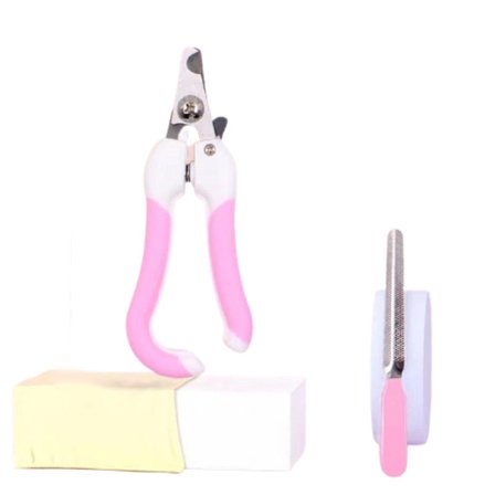 Husdjursrengöringsverktyg Pet Grooming Nagelsax Stor Böjd Handtag Rosa
