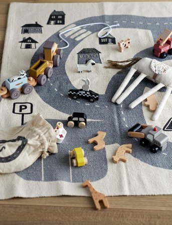 Bloomingville Avin Legetøjsbil, Multi Farvet, Mdf - Multi/patterned - 23X20X4CM