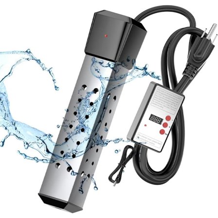 2000W Poolvarmer Kompatibel med Oppustelig Overjordisk Pool, Undervandsvarmer Kompatibel med Badekar med Termostat[SL]