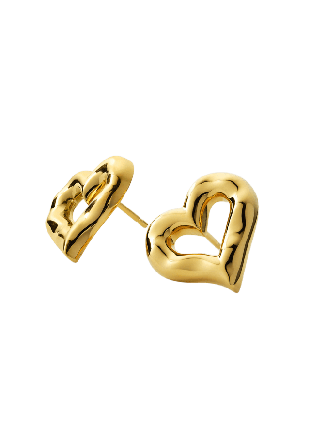 Syster P Puff Heart Earrings Gold Örhängen Dam Guld ONESIZE