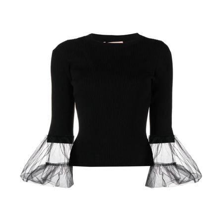 Twinset Round-neck Strik Sort, Dame Striktrøjer