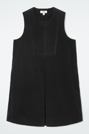 COS Women's Bib Front Corduroy Mini Dress in Black