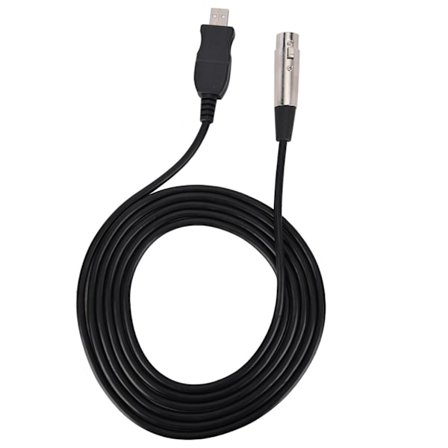 XLR hun til USB mikrofon adapterkabel sort