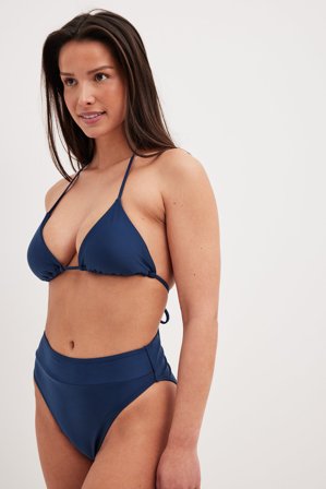 NA-KD Swimwear Bikinitrosa med hög midja - Bikini - Marinblå - XXS