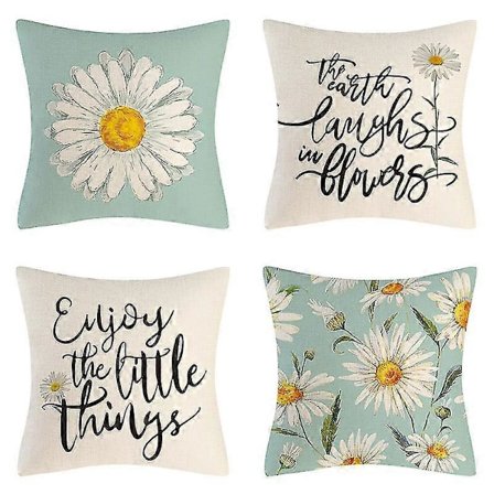 Putetrekk 45 X 45cm 4-pakning med skjult glidelås for sofa, jul