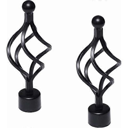 Pieces Metall Gardinstångsändar Svart Vintage Dekorativa Ändar för 28mm Diameter Gardinstång Hem Fönsterdekoration (twist cage)