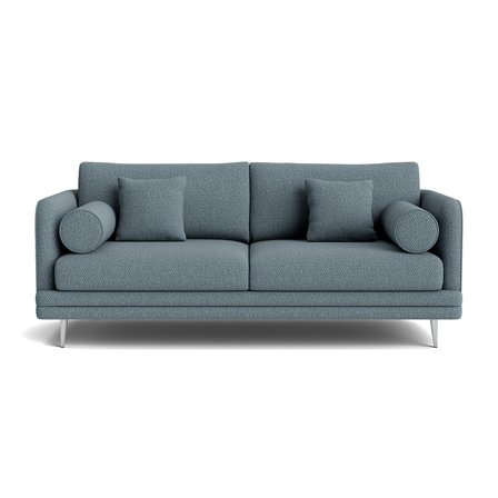 Florence 2-Sitzer-Sofa in Nordic Blau, südländischer Stil mit mehrschichtigem Rahmen, einladendes Design für Wohnzimmer, 82cm Höhe