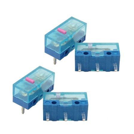 4st Ny HUANO Blue Transparent Shell Mus Micro Switch Mus Button 3Pin 0.74N