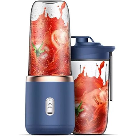 Juice Blender 40W Blenderkopp Uppladdningsbar USB Dubbelkopp Blå