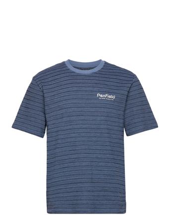 Textured Stripe T-Shirt T-shirts Short-sleeved Marineblå Penfield*Betinget Tilbud