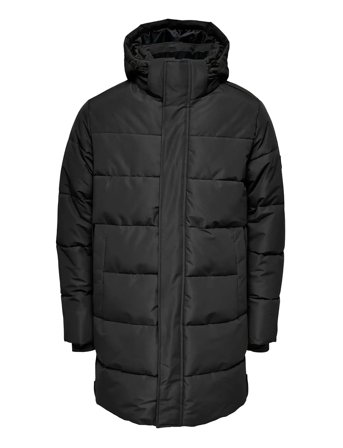 Osjcarl Life Long Quilted Coat Otw Black ONLY & SONS