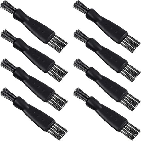 8 stk. barberblad børste shaver rengøringsbørste elektrisk dobbeltsidet trimmer shaver børste rengøringssæt nylon børste PP håndtag