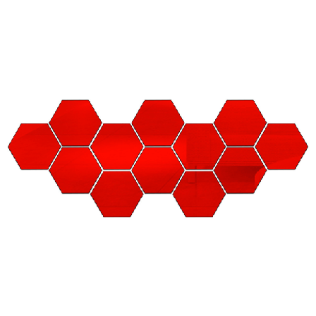 12 St 3d-spegel Hexagon Vinyl Avtagbar Väggdekal Hem Red 184*160*92mm