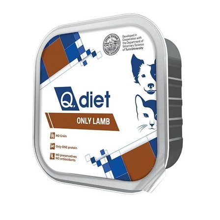 Q.Vet Q Diet Only Lamb Cibo Umido Con Agnello Per Cani/Gatti