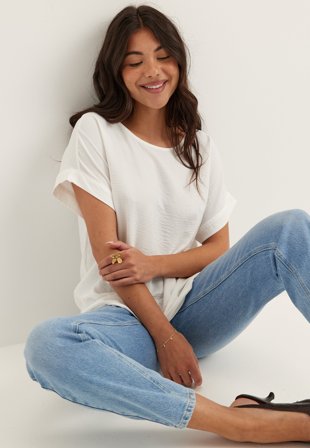 VILA - Vijosa S/S TOP - NOOS - Snow White