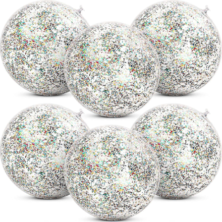 6 kpl puhallettava glitter rantapallo ranta läpinäkyvä uima-allaspallo rantalelu allas ja suosikki