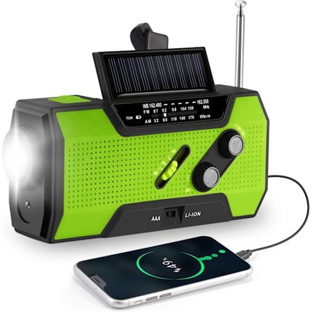 Solcelledrevet radio, bærbar sveiveradio med AM/FM