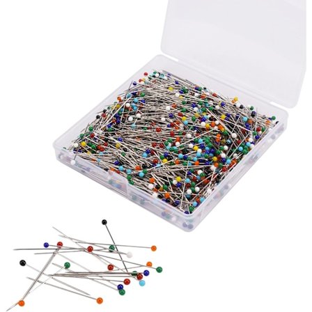 1000 stk. højkvalitets hovednåle i rustfrit stål, varmebestandige lige lange glasnålehoveder, flerfarvede hovednåle til stof, smykker DIY,
