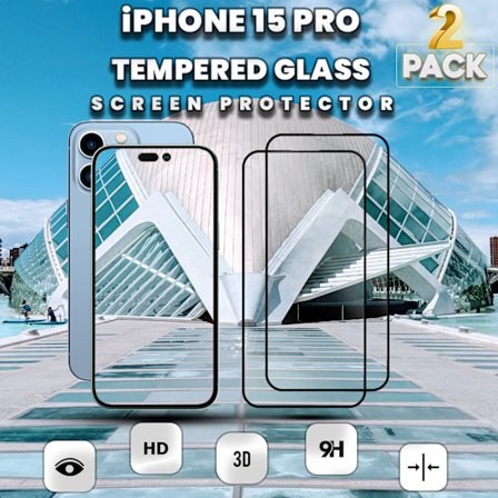 2-Pack iPhone 15 Pro - 9H Härdat Glass - Super kvalitet 3D