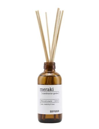meraki Diffuser W. 7 Sticks, Scandinavian Garden - Nude - 120 ml