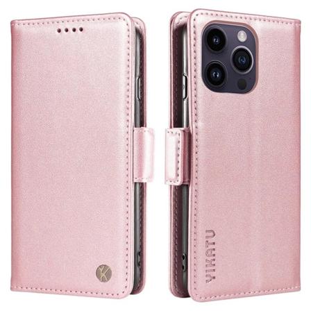 YIKATU iPhone 15 Pro Max lompakkokotelo - ruusukulta