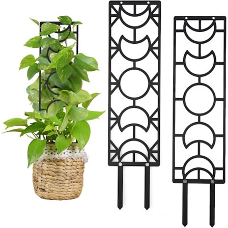 2 stk. Støtte til Klatreplanter, 48 cm Espalier til Indendørsplanter i Metal Månefase Lille Haveespalier til Klatreplanter
