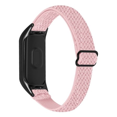 Xiaomi Mi Smart Band 6 / 5 elastisk nylon-urrem - Lyserød