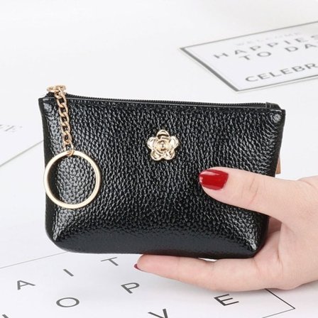 2ST Dragkedja Plånbok Dam Damplånbok SVART