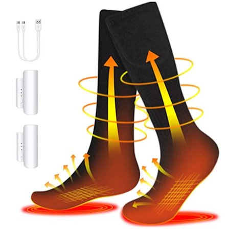 Unisex Electric Heated Socks Washable Heated Sports Stockings 3 Heating Level Comfortable for Ski Motorcycle Skating