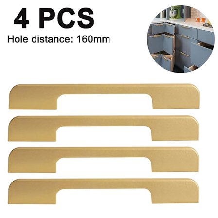 4 møbelgreb, matte rustfri stål møbelgreb