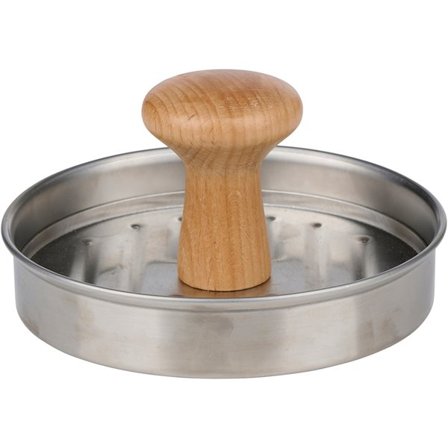 Hamburgerpresse 13 cm med robust trehåndtak