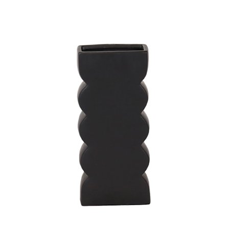 Sort keramisk vase, 14,5x7x30,5 cm