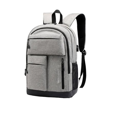 Laptop Ryggsekk, forretningsreise med USB-ladeport, vannavstøtende college-dataveske for kvinner og menn, passer 15,6 tommers laptop