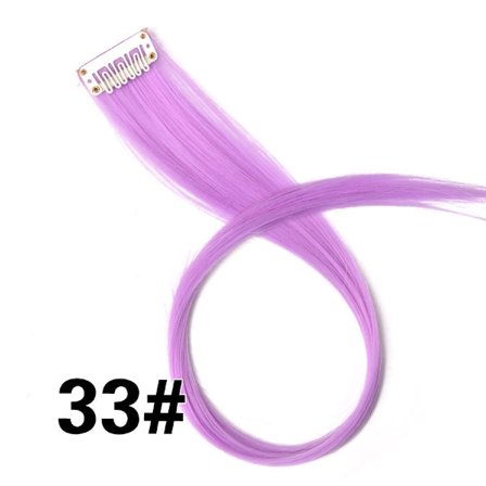 Leeons Clip In Hair Extensions 20 Inch Colorful Synthetic Ombre Rosa Lila Hairpieces Straight Party Highlights Extension