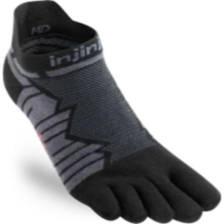 Injinji Ultra Run No-Show Men workout socks Grey XL