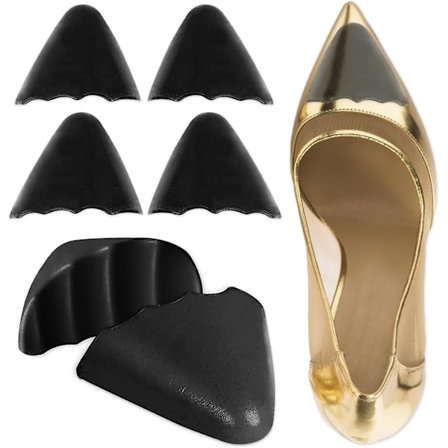 Skoinnlegg for løse sko, tåinnlegg som gjør at skoene passer, halv størrelse innleggssåler skostørrelsesreduksjon skoinnlegg for kvinner - 2 par