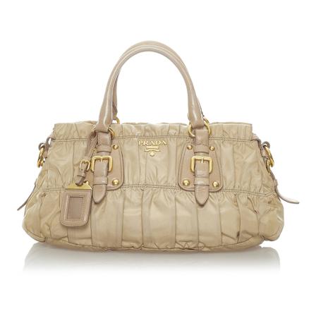 Prada Vintage Pre-owned Tessuto Gaufre Satchel Brun, Dame Vintage Tasker, Størrelse: ONE Size