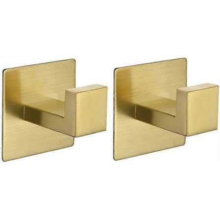 Håndklædekrog Guld, Selvklæbende Ingen Boring Håndklædestativ Garderobe Badeværelse Væg Dør Børstet Rustfrit Stål Badeværelsesbøjle til Håndklæder Sæt