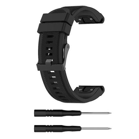 Til Garmin Fenix 5x 26mm Fenix3 / Fenix3 Hr Silikone urbånd KJV Black)