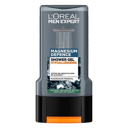 L'Oréal Paris Men Expert Magnesium Defence Hypoallergenic Shower Gel 300 ml, Skincare, Kropspleje, Bad & Brus